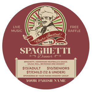 Spaghetti Dinner Circle InviteCards 