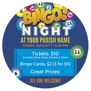 Bingo Night Circle InviteCards 