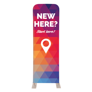 Geometric Bold New Here 2' x 6' Sleeve Banner