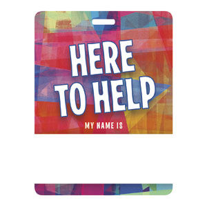 Kids Collage Here to Help Name Badges