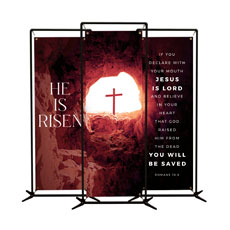 He Is Risen Tomb Cross Triptych 