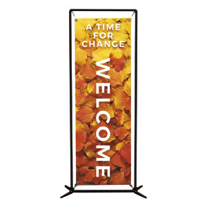A Time for Change Fall Leaves 2' x 6' Banner