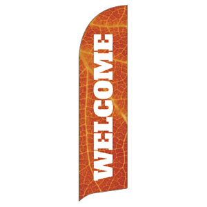 Fall Events Orange Leaf Flag Banner